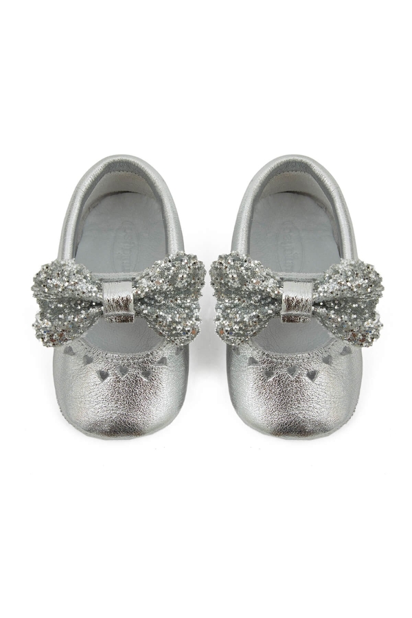 Bobby Gümüş Doğal Deri Bebek Makosen