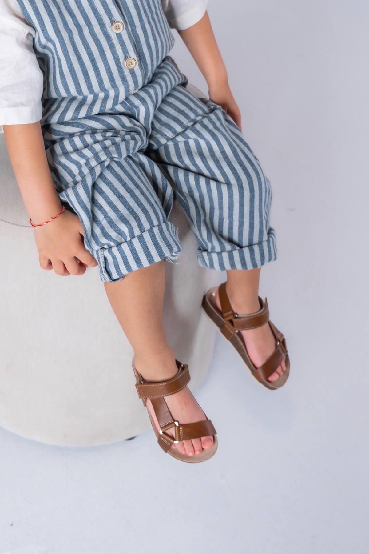 Romi Hakiki Deri Çocuk Taba Sandalet